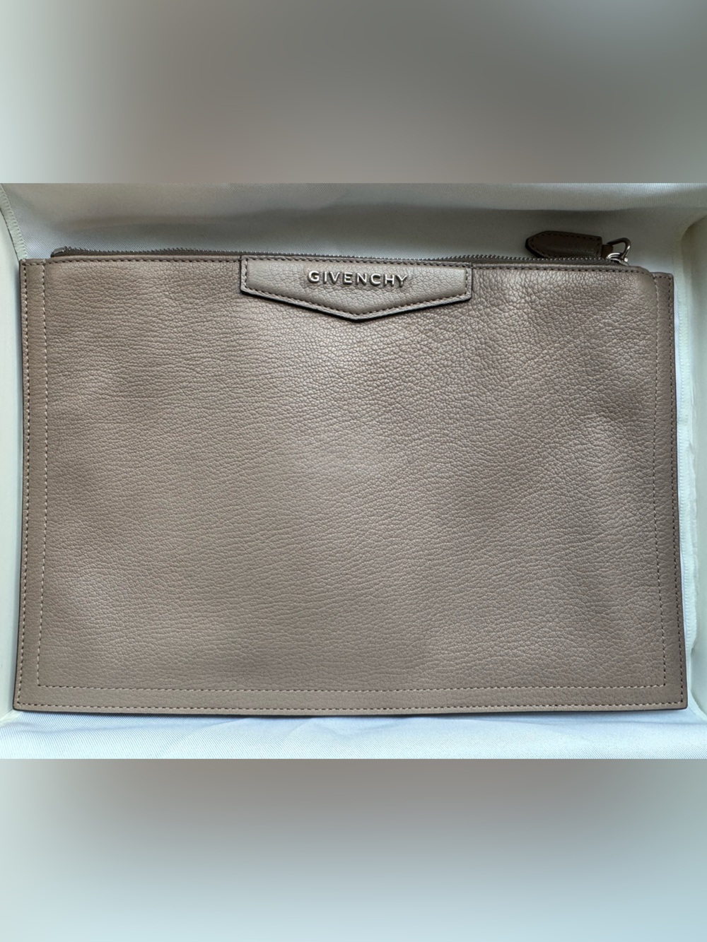 Givenchy leather envelope clutch bag with zipper